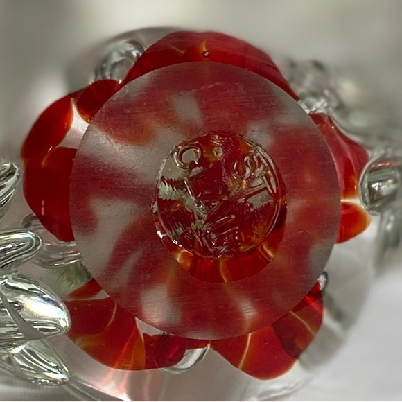 St. Clair Glass Paperweight Teapot/Flowers - Picture 3 of 5